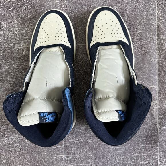 DS 2019 Men\'s Nike Air Jordan 1 Retro High Obsidian Blue Sail Sz 9.5 (555088-140 main image 4